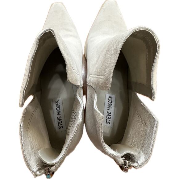 Steve Madden Cornelia Bone Suede Boots Size 11 Leather Shoes New! - Picture 4 of 11